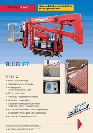 Piattaforme aeree articolate cingolate Bluelift - Rothlehner R 160 C