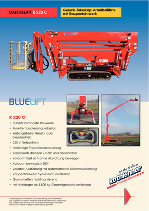Piattaforme aeree telescopiche cingolate Bluelift - Rothlehner R 220 C