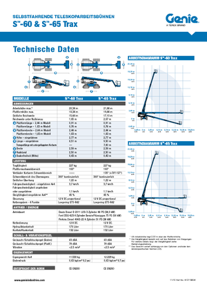 Piattaforme aeree telescopiche cingolate Genie S-60 TraX