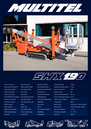 Piattaforme aeree articolate cingolate Multitel SHX 190