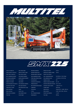 Piattaforme aeree articolate cingolate Multitel SMX 225