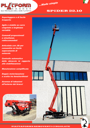 Piattaforme aeree articolate cingolate Basket Spider 22.10 E