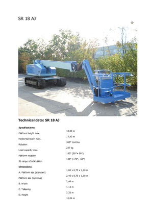 Piattaforme aeree telescopiche cingolate Aichi SR18AJ