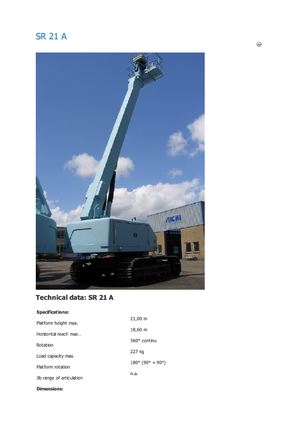 Piattaforme aeree telescopiche cingolate Aichi SR21A