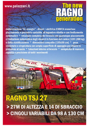 Piattaforme aeree telescopiche cingolate Palazzani TSJ 27 C