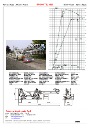 Piattaforme aeree telescopiche gommate Palazzani TSJ 34