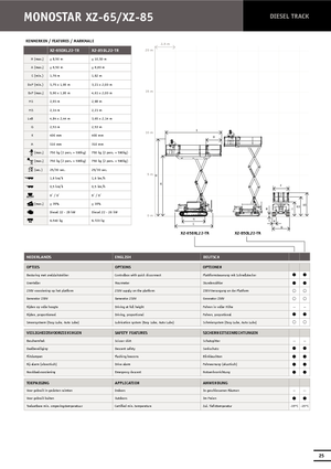 Piattaforme aeree verticali a pantografo cingolate Holland-Lift XZ-65 DXL 22 TR