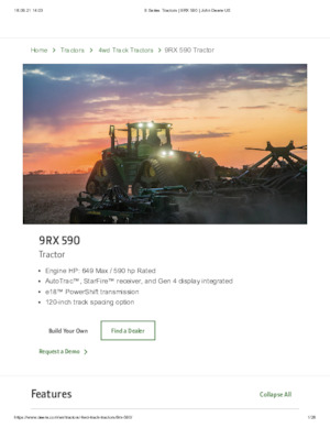Trattrice agricola cingolati John Deere 9RX 590