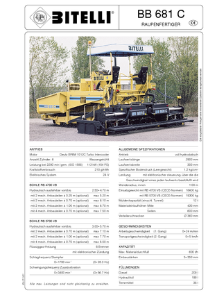 Finitrici stradali cingolate Bitelli BB 681 C-RB 5700 VB