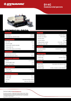 Finitrici stradali cingolate Dynapac D14C