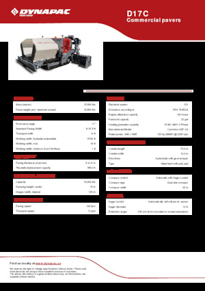 Finitrici stradali cingolate Dynapac D17C