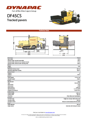 Finitrici stradali cingolate Dynapac DF 45 CS