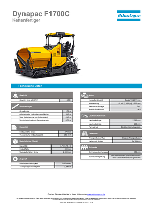 Finitrici stradali cingolate Dynapac F 1700 C