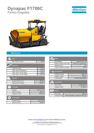 Finitrici stradali cingolate Dynapac F 1700 C