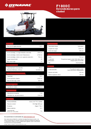 Finitrici stradali cingolate Dynapac F1800C