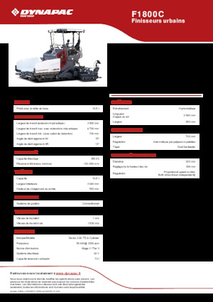 Finitrici stradali cingolate Dynapac F1800C