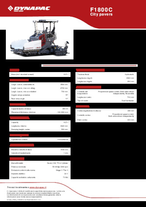 Finitrici stradali cingolate Dynapac F1800C