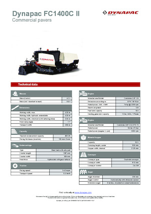 Finitrici stradali cingolate Dynapac FC1400C II
