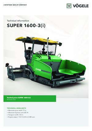 Finitrici stradali cingolate Vögele Super 1600-3i