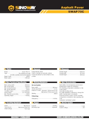Finitrici stradali cingolate Sinoway SWAP70C 