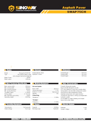 Finitrici stradali cingolate Sinoway SWAP75CH