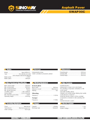 Finitrici stradali cingolate Sinoway SWAP90C