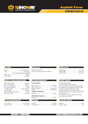 Finitrici stradali cingolate Sinoway SWAP90CH