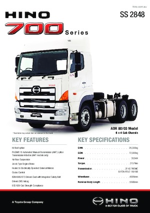 Trattori stradali Hino 700 SS 2848 6x4