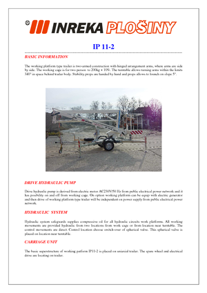 Piattaforme aeree articolate autocarrate Inreka IP 11-2