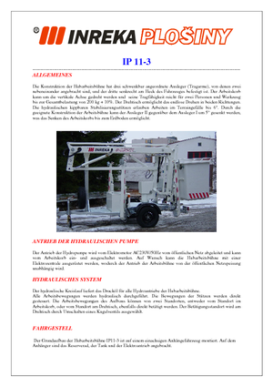 Piattaforme aeree articolate autocarrate Inreka IP 11-3
