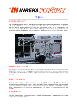 Piattaforme aeree articolate autocarrate Inreka IP 11-3