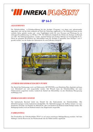 Piattaforme aeree articolate autocarrate Inreka IP 14-3