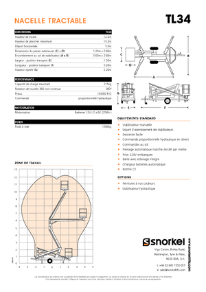 Piattaforme aeree articolate autocarrate Snorkel TL34