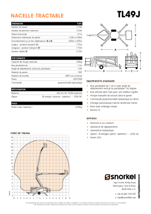 Piattaforme aeree articolate autocarrate Snorkel TL49J