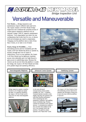 Piattaforme aeree articolate su rimorchio trainabile Aspen Aerials  A-40