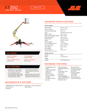 Piattaforme aeree articolate su rimorchio trainabile JLG ET350
