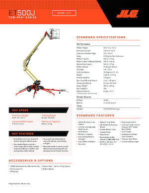 Piattaforme aeree articolate su rimorchio trainabile JLG ET500J