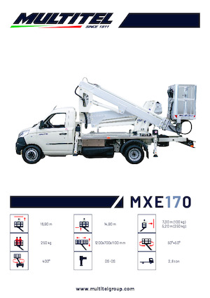 Piattaforme aeree articolate su rimorchio trainabile Multitel MXE 170
