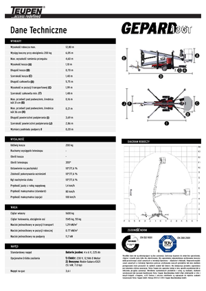 Piattaforme aeree articolate autocarrate TEUPEN Gepard 13 GT