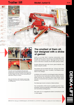 Piattaforme aeree articolate su rimorchio trainabile Denka-Lift - Rothlehner Junior 12