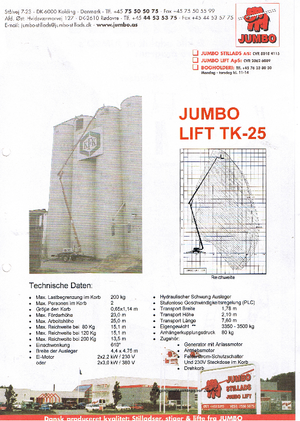 Piattaforme aeree articolate autocarrate Jumbo Lift TK 25