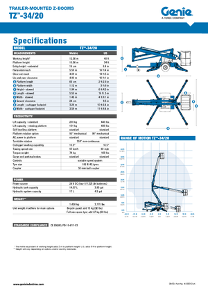 Piattaforme aeree articolate autocarrate Genie TMZ 34/20 DC