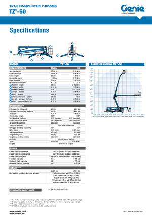 Piattaforme aeree articolate autocarrate Genie TMZ 50/30
