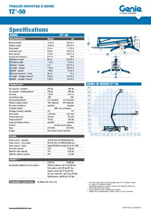 Piattaforme aeree articolate autocarrate Genie TZ50/30 DC