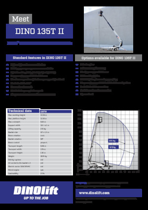 Piattaforme aeree telescopiche su rimorchio trainabile Dino Lift Dino 135T II