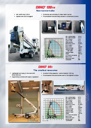 Piattaforme aeree telescopiche su rimorchio trainabile Dino Lift Dino 95 T