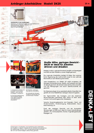 Piattaforme aeree telescopiche su rimorchio trainabile Denka-Lift - Rothlehner DK 25