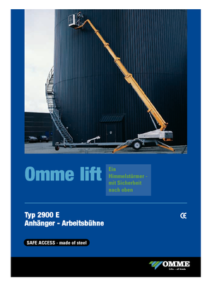 Piattaforme aeree telescopiche su rimorchio trainabile OMMELIFT Omme 2900EBB