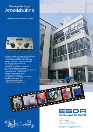 Piattaforme aeree telescopiche su rimorchio trainabile Esda TA 2220