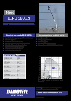 Piattaforme aeree telescopiche su rimorchio trainabile Dino Lift Dino 120TN